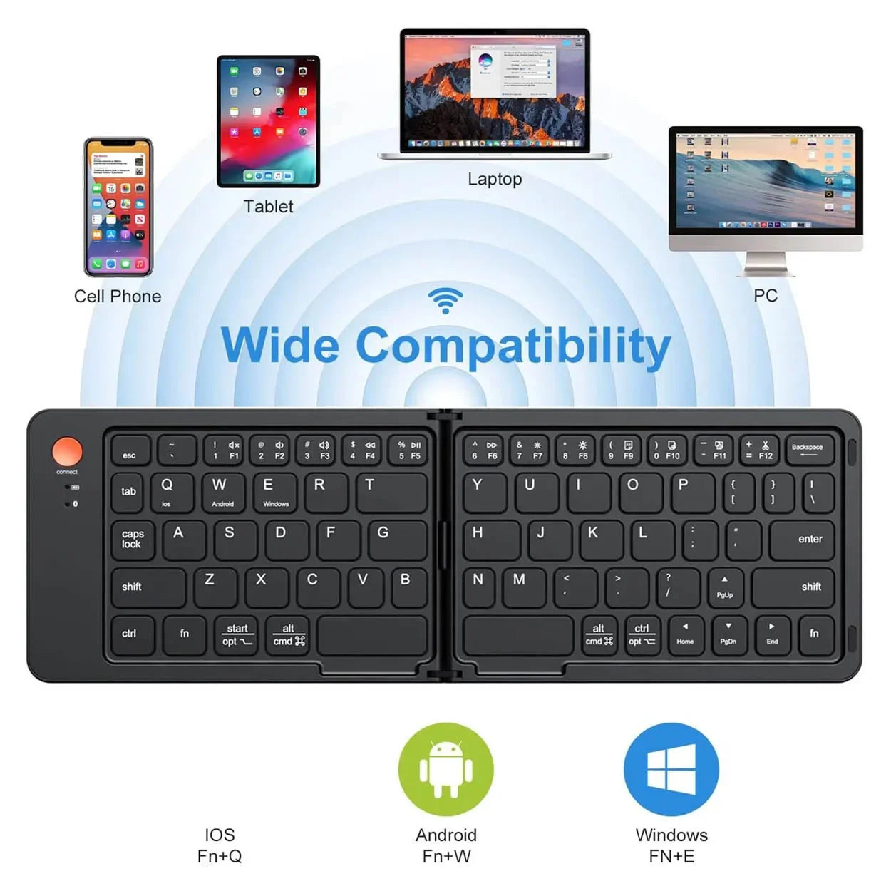 11 INCH FOLDABLE & RECHARGEABLE BLUETOOTH KEYBOARD